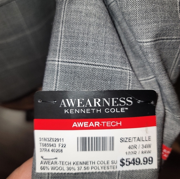 Grey Plaid wool suit 40R/34 - Picture 2 of 12